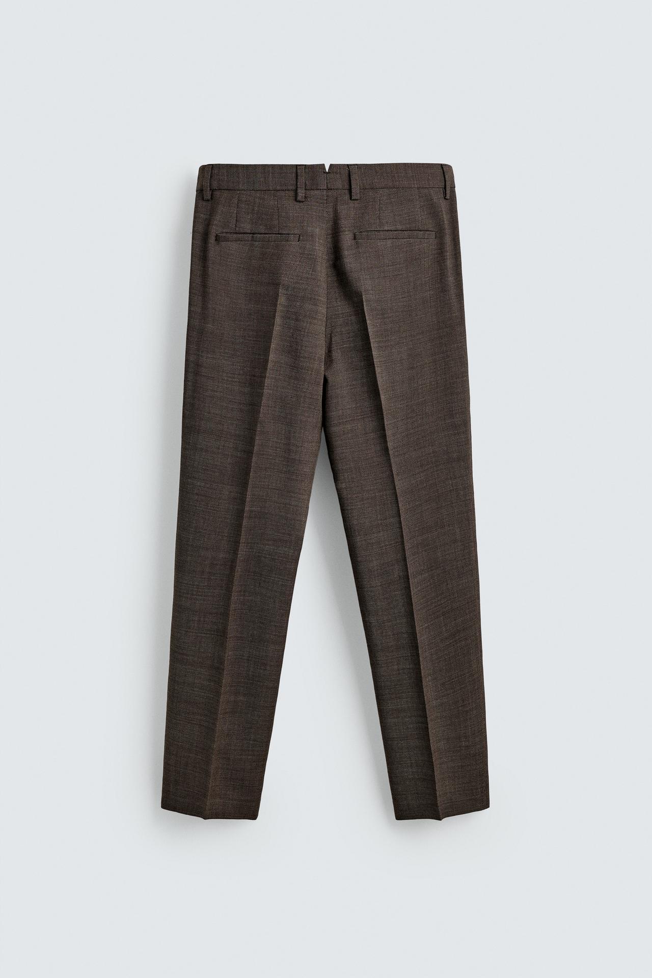 Pantalon en laine coupe droite Zara