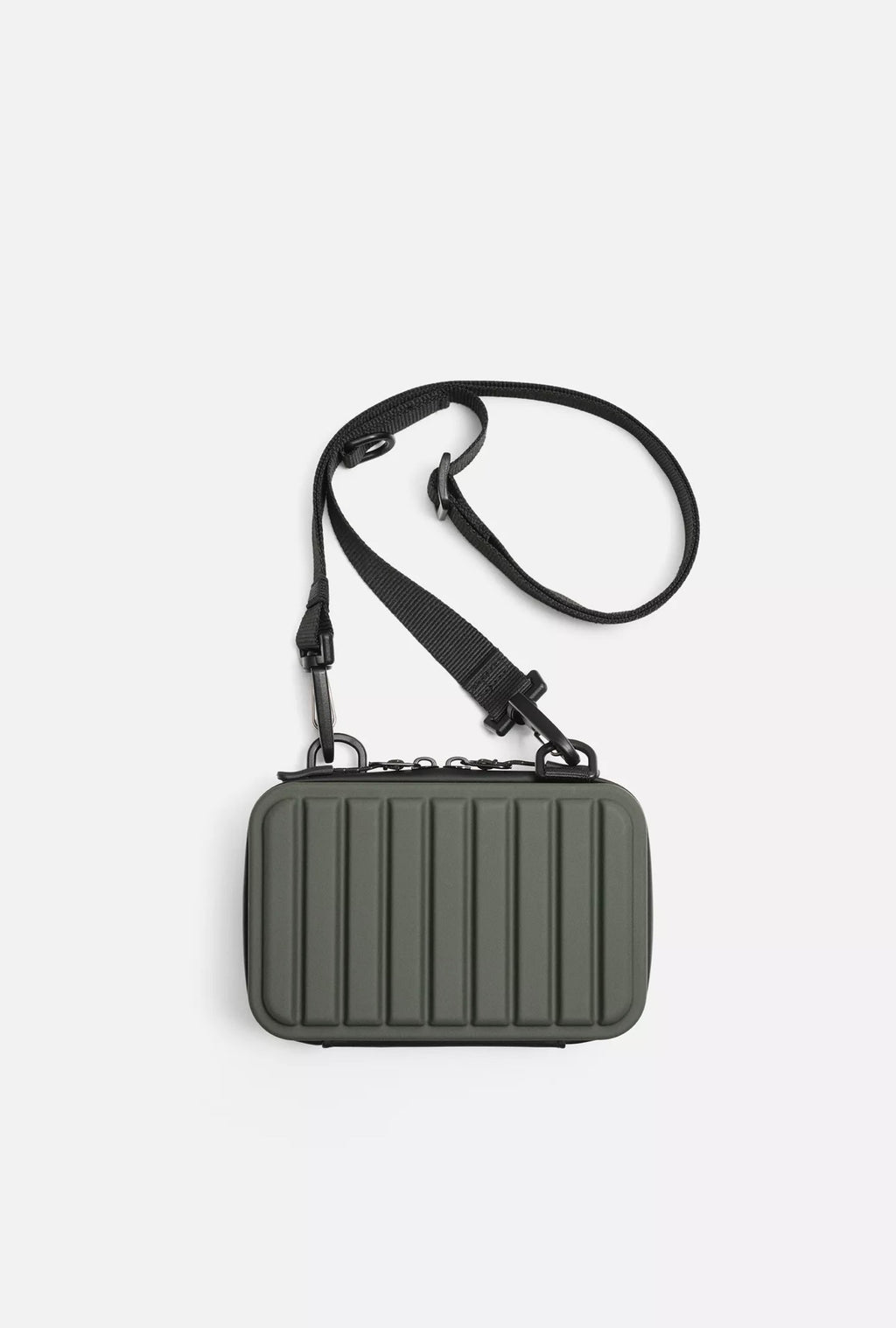 Zara - SAC BANDOULIÈRE VERT KAKI ET CAOUTCHOUTÉ