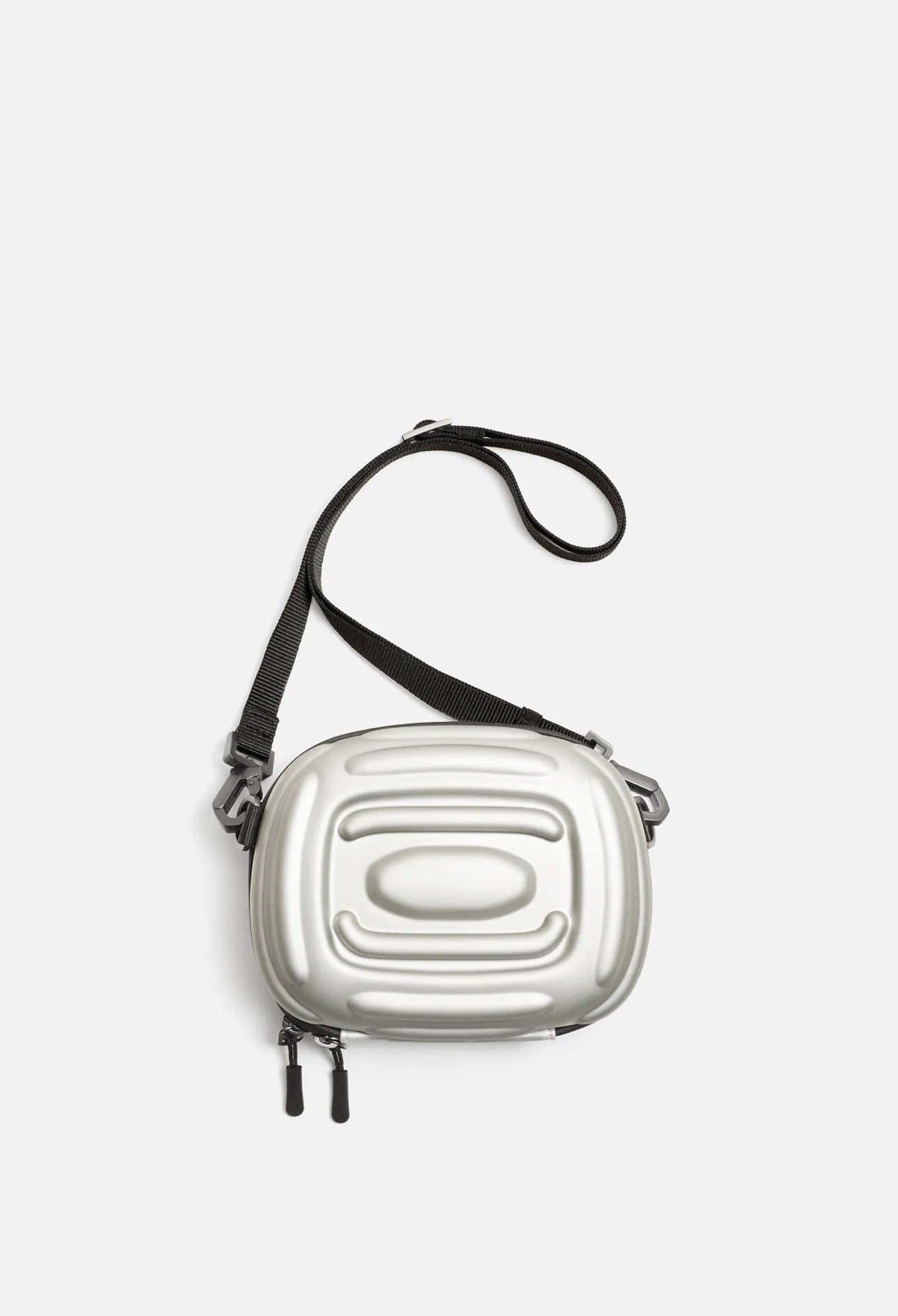 Zara - SAC BANDOULIÈRE VERT KAKI ET CAOUTCHOUTÉ