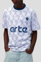T-Shirt - ARTE Football  – White amp  Navy Blue