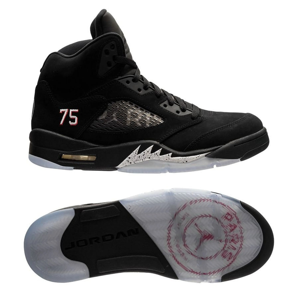 Air Jordan 5 Retro × PSG — Schwarz / Rot / Weiß