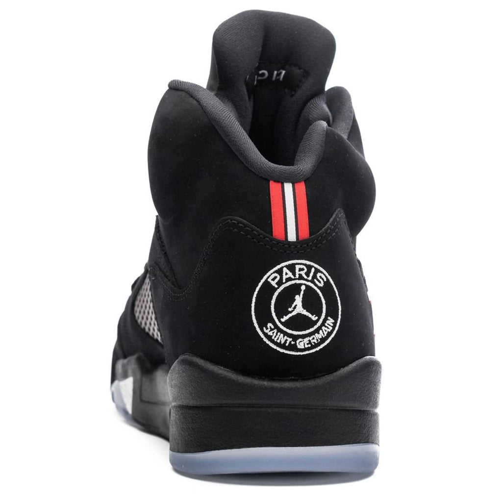 Air Jordan 5 Retro × PSG — Schwarz / Rot / Weiß